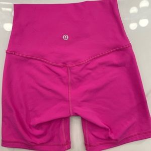 lululemon sonic pink biker shorts 6”